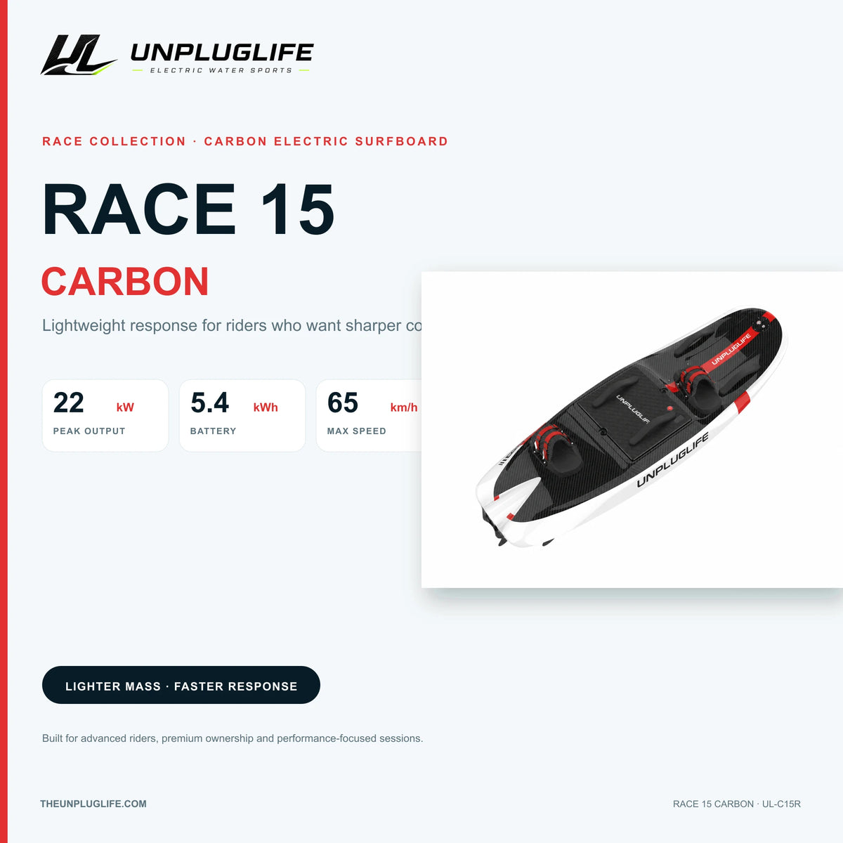 UNPLUGLIFE RACE 15 CARBON Electric Surfboard