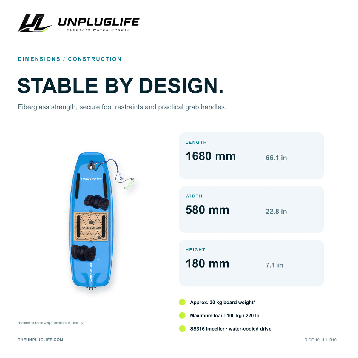 UNPLUGLIFE RIDE 10 Electric Surfboard