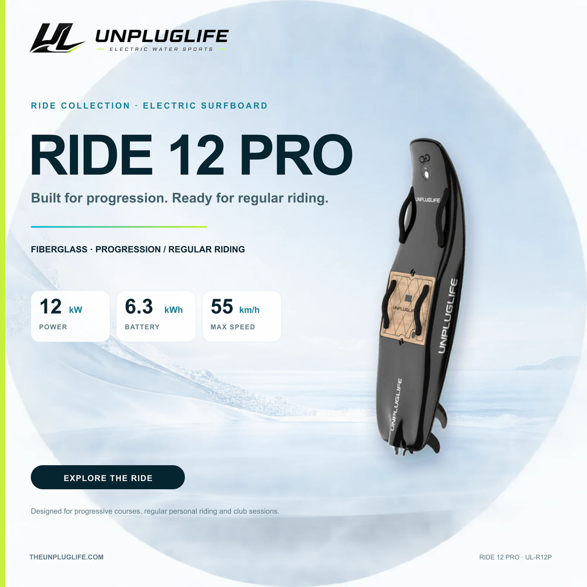 UNPLUGLIFE RIDE 12 PRO Electric Surfboard