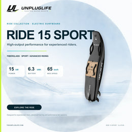 UNPLUGLIFE RIDE 15 SPORT Electric Surfboard
